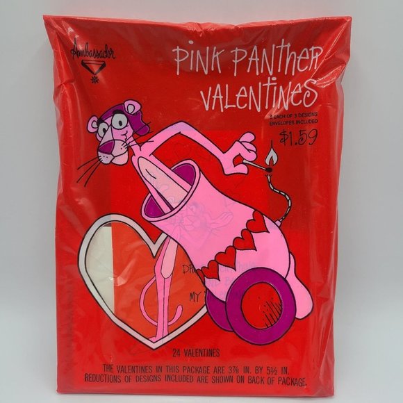 Vintage Hallmark Valentine Classroom Pack NOS Pink Panther Ephemera